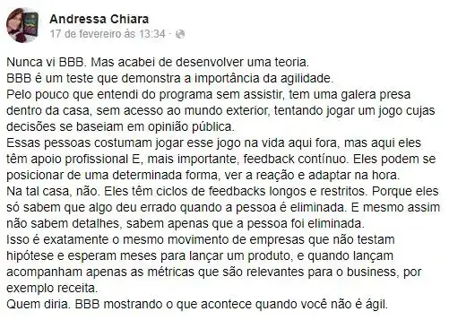 Andressa Chiara - BBB e Agilidade