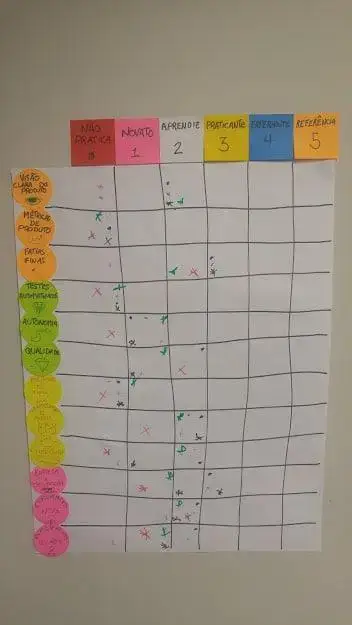 Dot Voting - Qual a maturidade do time nos seguintes aspectos