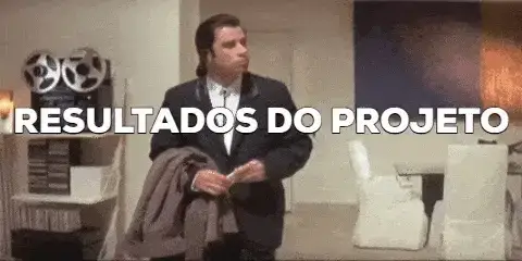 Meme: John Travolta procurando os resultados do projeto sem achar