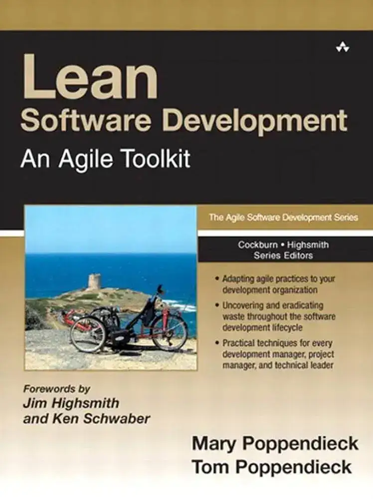 Capa do livro Lean Software Development An Agile Toolkit, de Mary e Tom Poppendieck, referência em métodos Lean aplicados ao desenvolvimento de software.