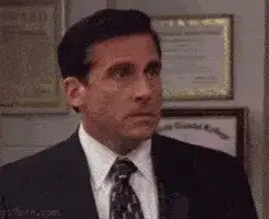 Cena clássica do seriado The Office no qual Michael Scott (representado por Steve Carell) grita Não! Não! Pelo amor de Deus não!