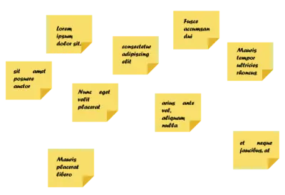 Post-its são uma boa forma de tornar o trabalho que estava tácito em trabalho explícito