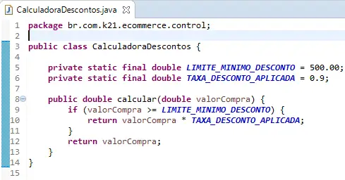 Método Calcular após o refactoring.