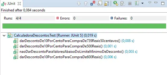 Todos os testes funcionando