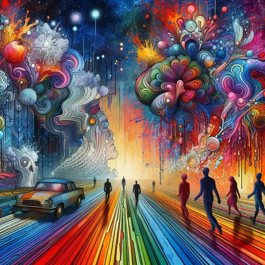 Uma imagem psicodélica de viés cognitivo