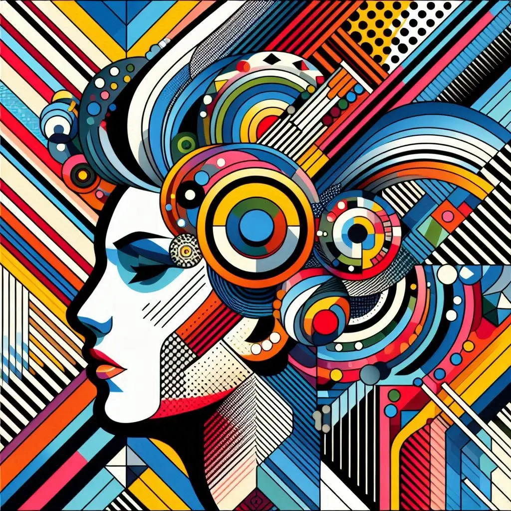 Problemas comuns. Uma mulher de perfil em art pop